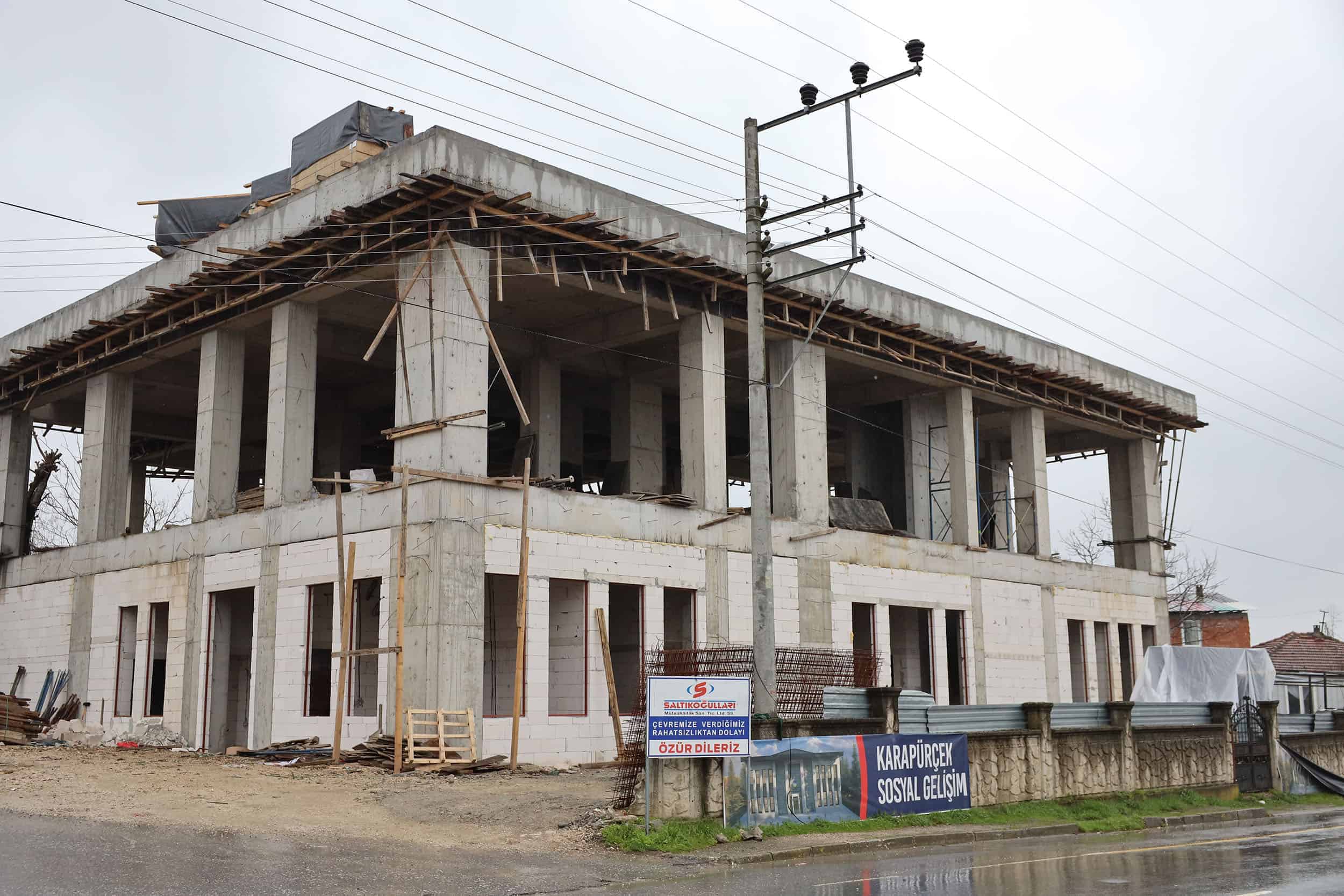 Karapürçek Sosyal Gelişim Merkezi İnşaatında Yüzde 60 Tamamlanma Sağlandı
